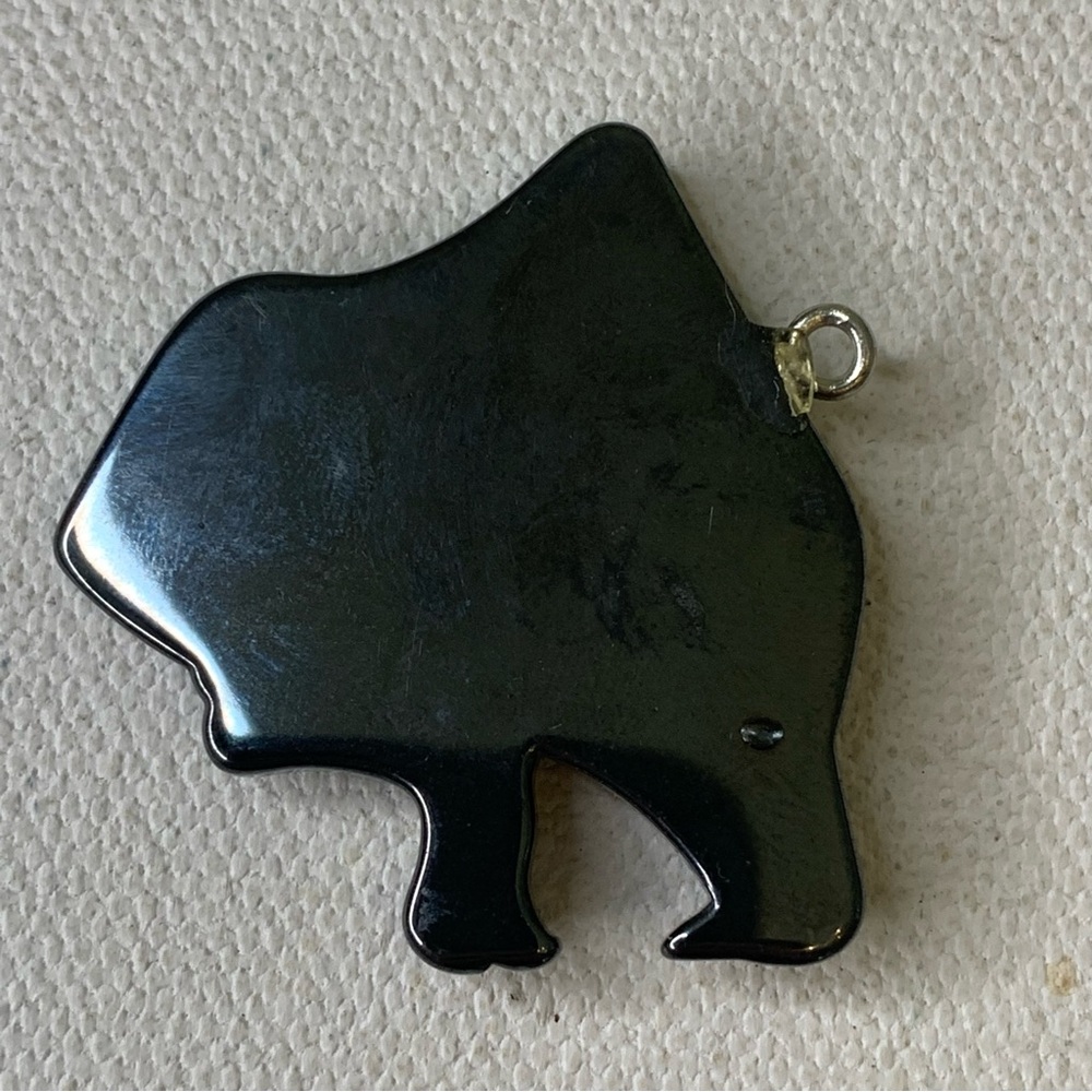 Grey Hematite Wolf Head Pendant Bead Carved Detailed Animal Necklace Pendant 1.4 - Picture 6 of 10